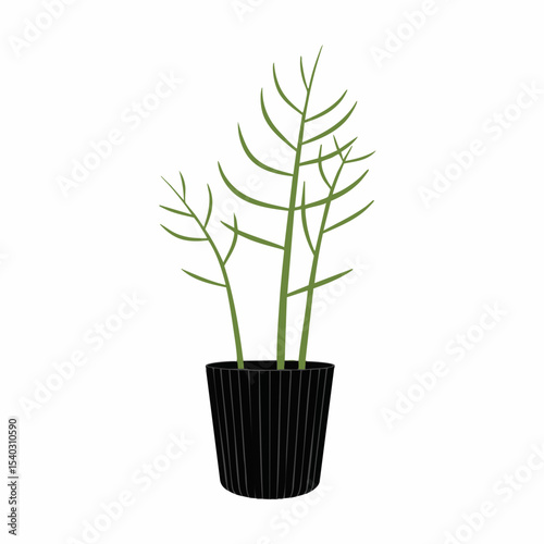 Simple potted plant with stylized branches