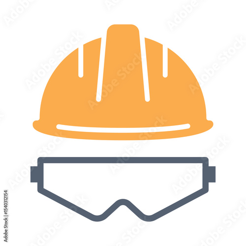 Construction safety helmet sign symbol vector flat icon