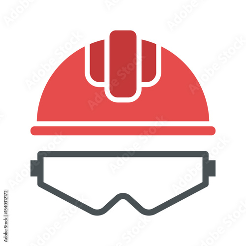 Construction safety helmet sign symbol vector flat icon