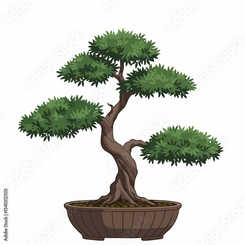 Vibrant Bonsai Tree in a Stylish Pot