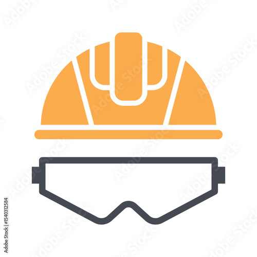 Construction safety helmet sign symbol vector flat icon