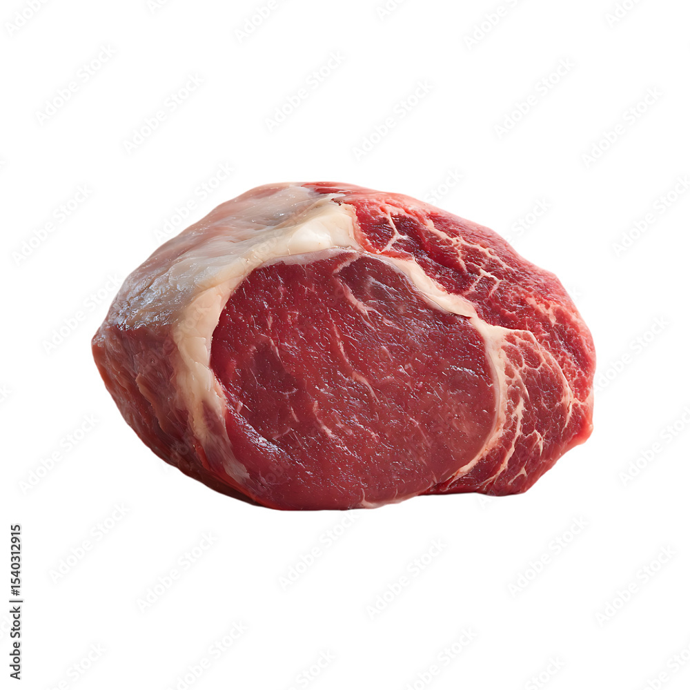 Fototapeta premium A single raw beef steak isolated ready for cooking