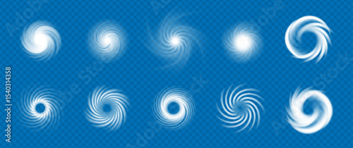 Abstract air swirl with circular vortex and foamy spiral motion. Cool wind, water splash and turbine effect suggest freshness and dynamic energy. Vector design for AC, laundry or power themes.