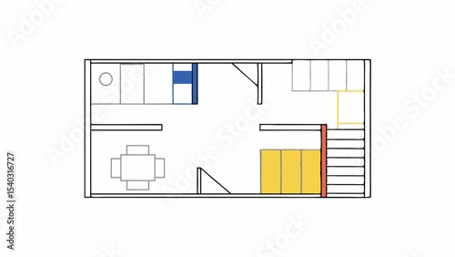 Floor Plan, Simple House Design, Top View