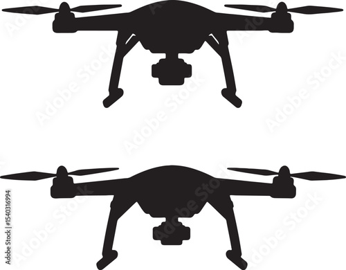 High-Resolution Drone Silhouette Illustrations Perfect for Design Projects and Presentations