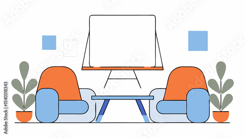 Modern Minimalist Office Waiting Room or Meeting Area