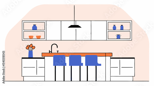 Modern Kitchen Interior Design Illustration