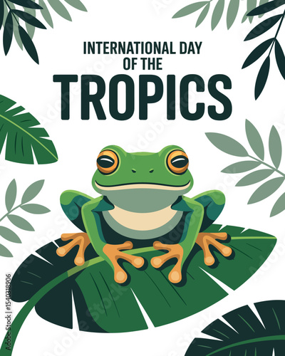 International Day of the Tropics Frog Jungle Nature Awareness Poster