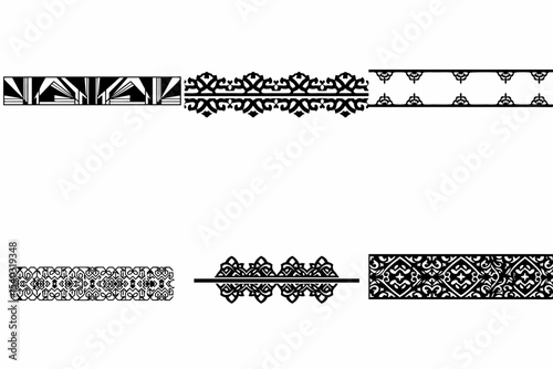 Set of page separators on white background
