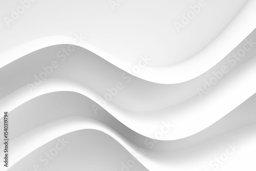 Modern abstract white layered wave background with smooth minimal 3d curved shapes clean backdrop for branding web and graphic design presentation layout or product display, unique design Pro.