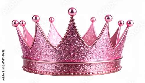 Elegant shimmering pink crown radiating royalty, ideal for fantasy concepts