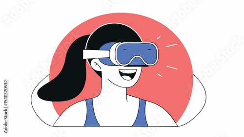 Happy Woman Experiencing Virtual Reality