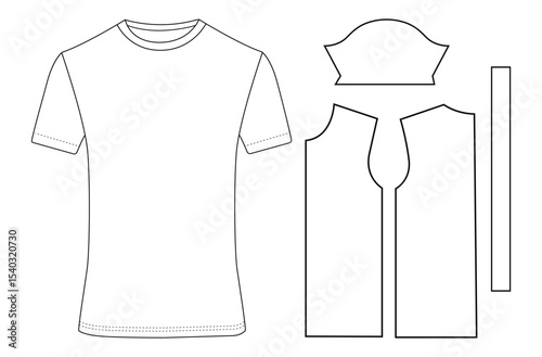 Basic half sleeve T shirt   vector illustration template design	
