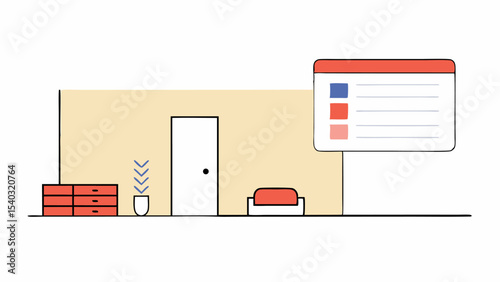 Minimalist Office Waiting Room with Checklist