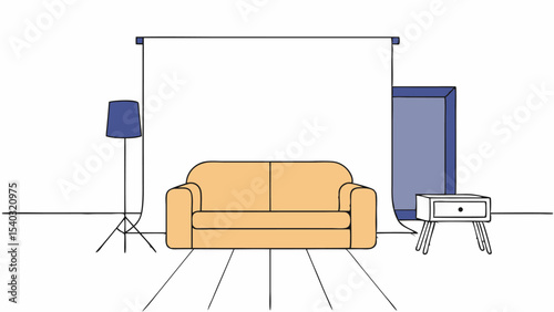 Minimalist Living Room Interior Design Mockup