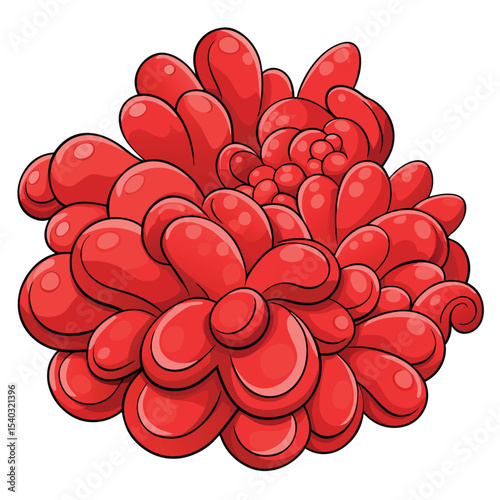 Abstract Red Organic Shapes Collection Soft Rounded Forms Swirling Pattern Design Element vector