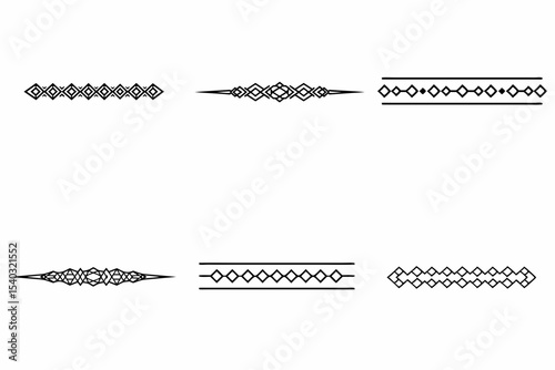 Set of page separators on white background