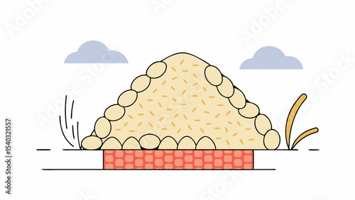 Hay Bale on Brick Base