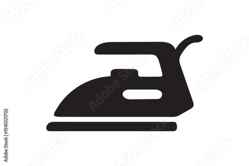 Electric Iron icon silhouette on white background.