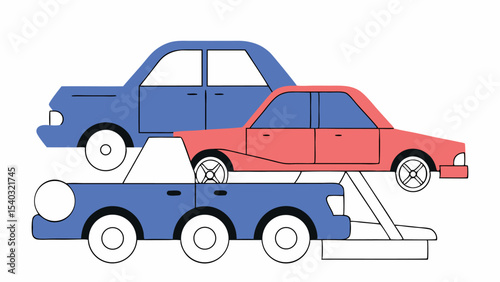 Three Cars on a Car Transporter