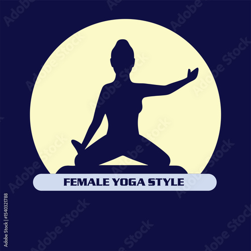 silhouette of yoga woman