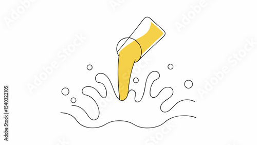 Liquid Pouring into Water, Splashing