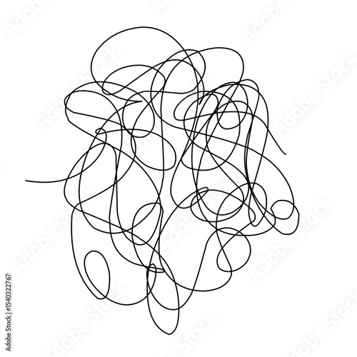 Tangled Lines on white