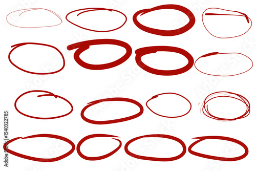 Hand-drawn red circles and outlines for emphasis or annotations