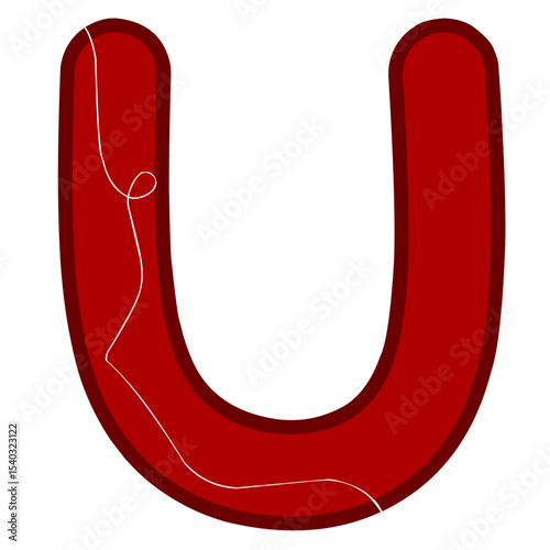 Line Art Red Alphabet