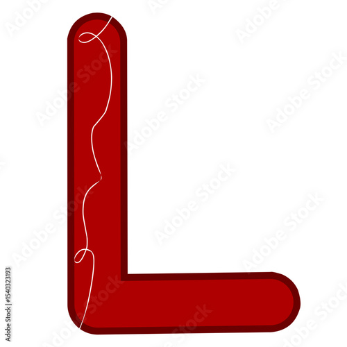 Line Art Red Alphabet