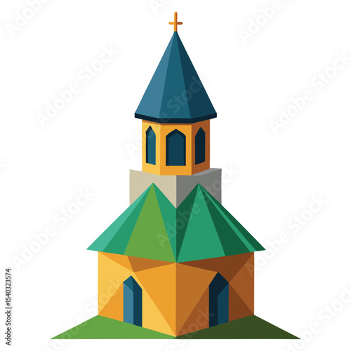 Polygonal church tower