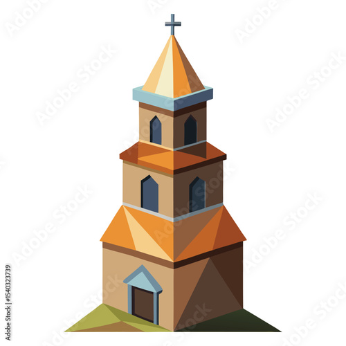 Polygonal church tower