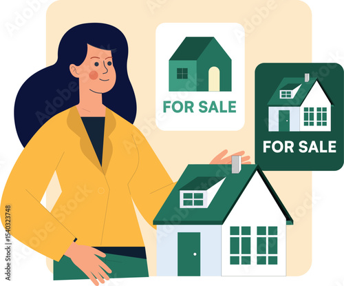 Woman working on Real Esate activities