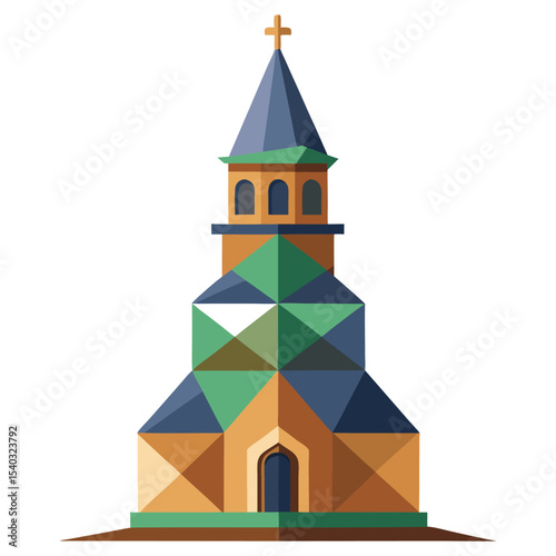 Polygonal church tower
