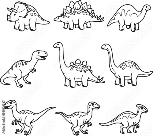 Adorable Dinosaur Illustrations Nine Cute Dino Drawings for Kids