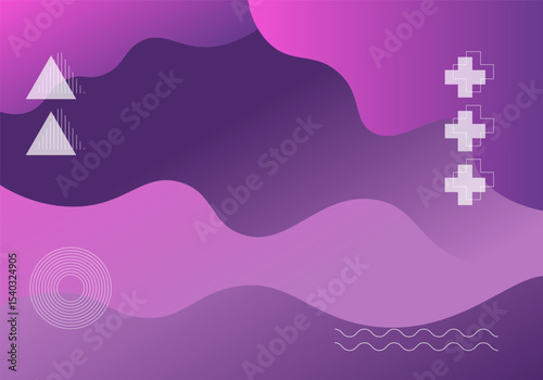 Modern Memphis Style Abstract Background with Geometric Elements