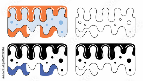Abstract Melted Shapes, Dripping Design Elements