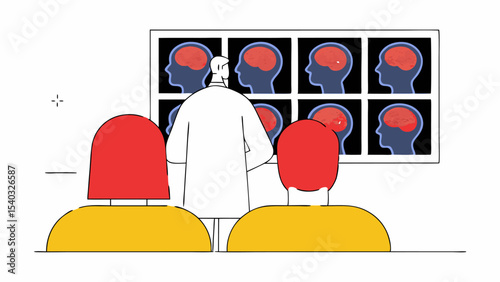 Doctor Reviewing Brain Scans with Patients