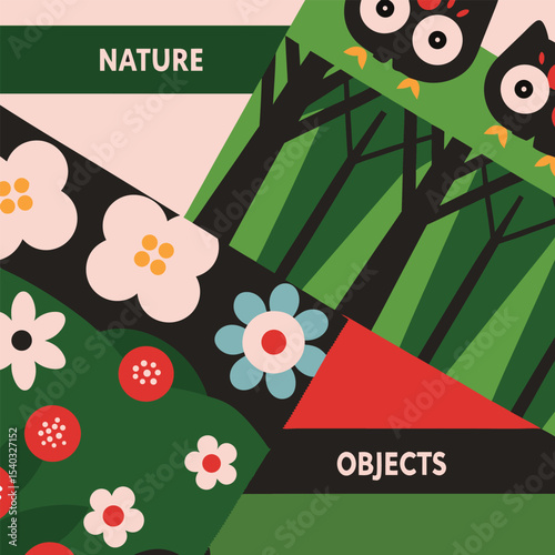 Christmas card showing a tree with gifts