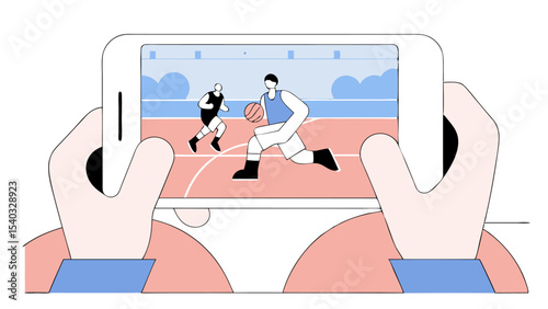 Watching Basketball Game on Smartphone