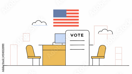 Voting Booth Illustration