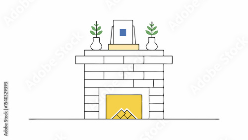 Minimalist Butsudan Home Altar Illustration