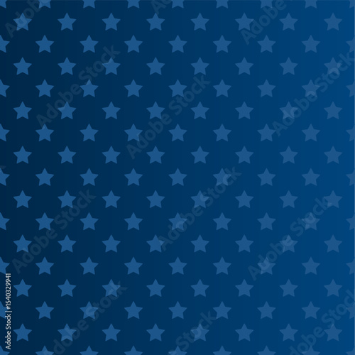 Star pattern on blue gradient background template. America 4th of July Memorial or Independence day theme wallpaper.	