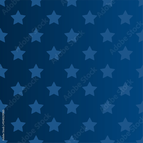 Star pattern on blue gradient background template. America 4th of July Memorial or Independence day theme wallpaper.	