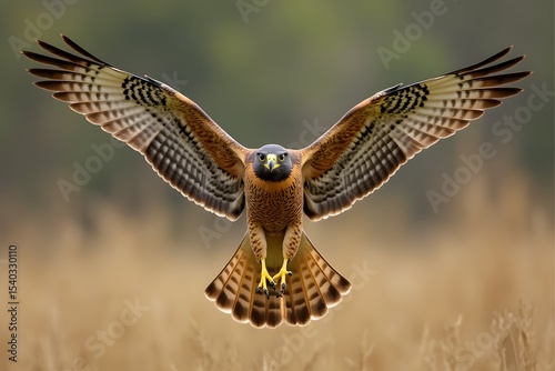 Falcon diving mid-hunt toward unseen prey.
