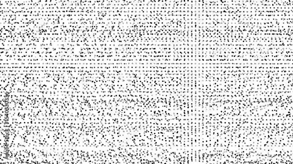 abstract moving dots texture overlay isolated on white background, grunge halftone animation