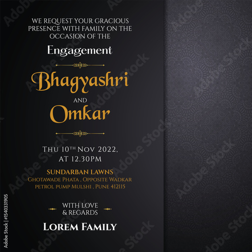 Vector Engagement Invitation Card Template
