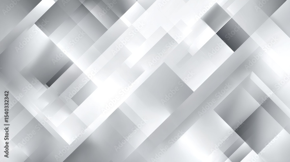 Fototapeta premium Abstract geometric background with overlapping squares and diagonal lines in grayscale