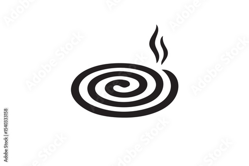 Mosquito coil silhouette icon illustration on white background.