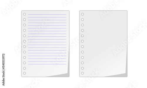 Illustration of writing paper with two options: one neatly lined for structured writing, and one plain for freehand drawing or notes, appearing clean and functional on a simple background.